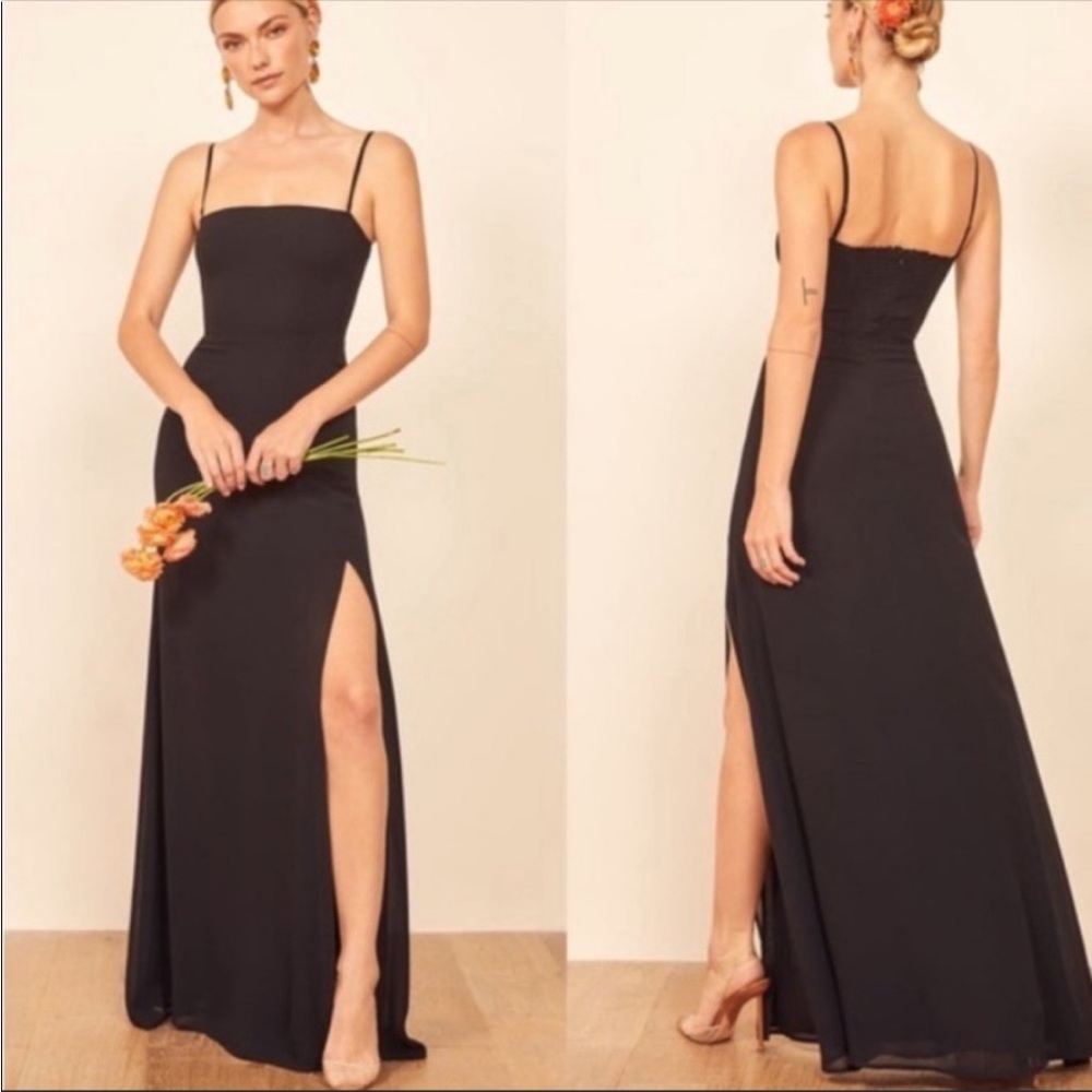 NEW Reformation Black Ingrid Maxi Dress Size 4